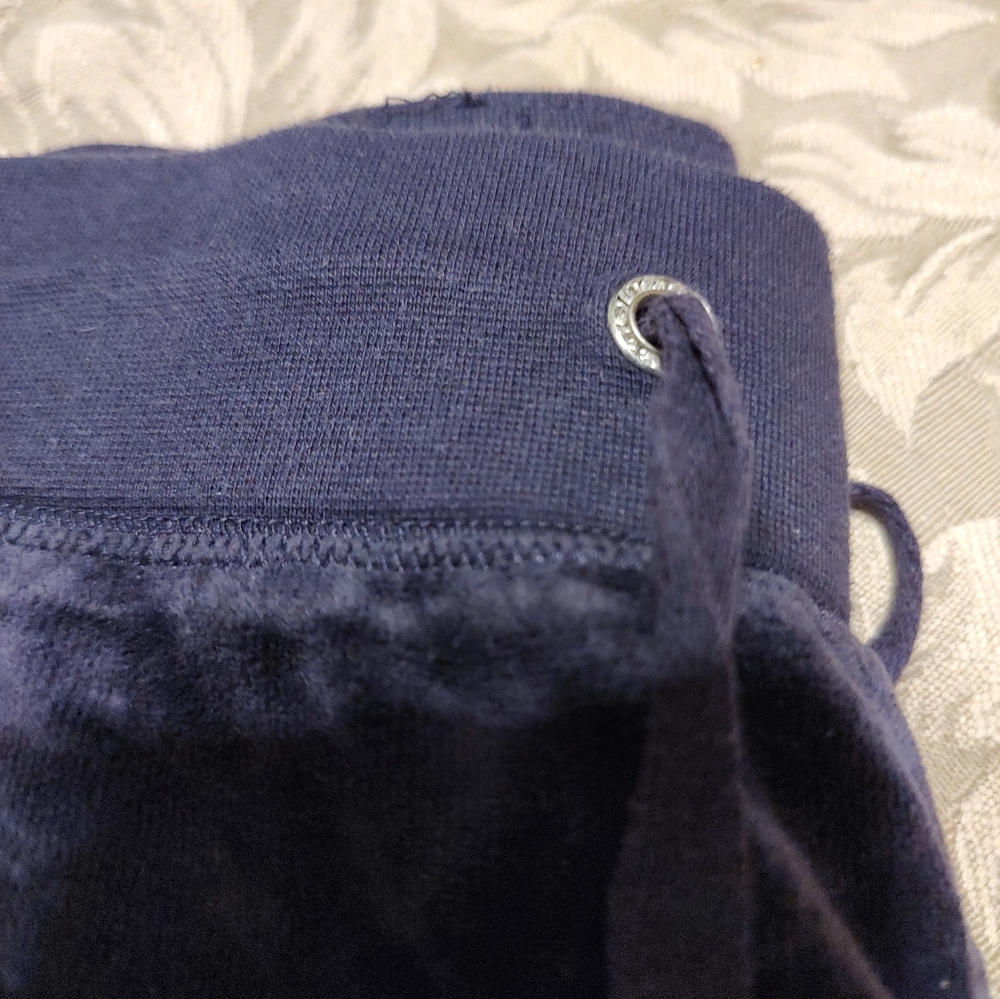 💜🍇💜 Luscious Plush Rhinestone Deep Grape Purple Velvet Velour Sweatpants - MT - Picture 6 of 8